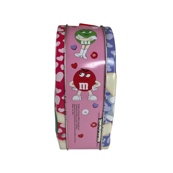 M&Ms Heart-Shaped Metal Tin Lunchbox Handle & Lock Valentines - Picture 5 of 9